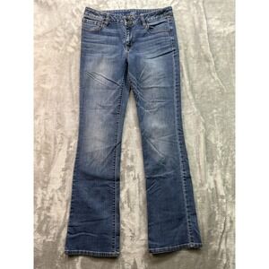 A.n.a. Jeans Bootcut Stretch Mid Rise Women Sz 28/6 Blue Whiskered Faded Western
